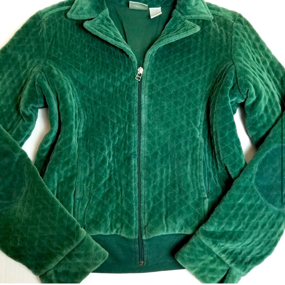 Vintage Velour Zip Up Quilted Coat